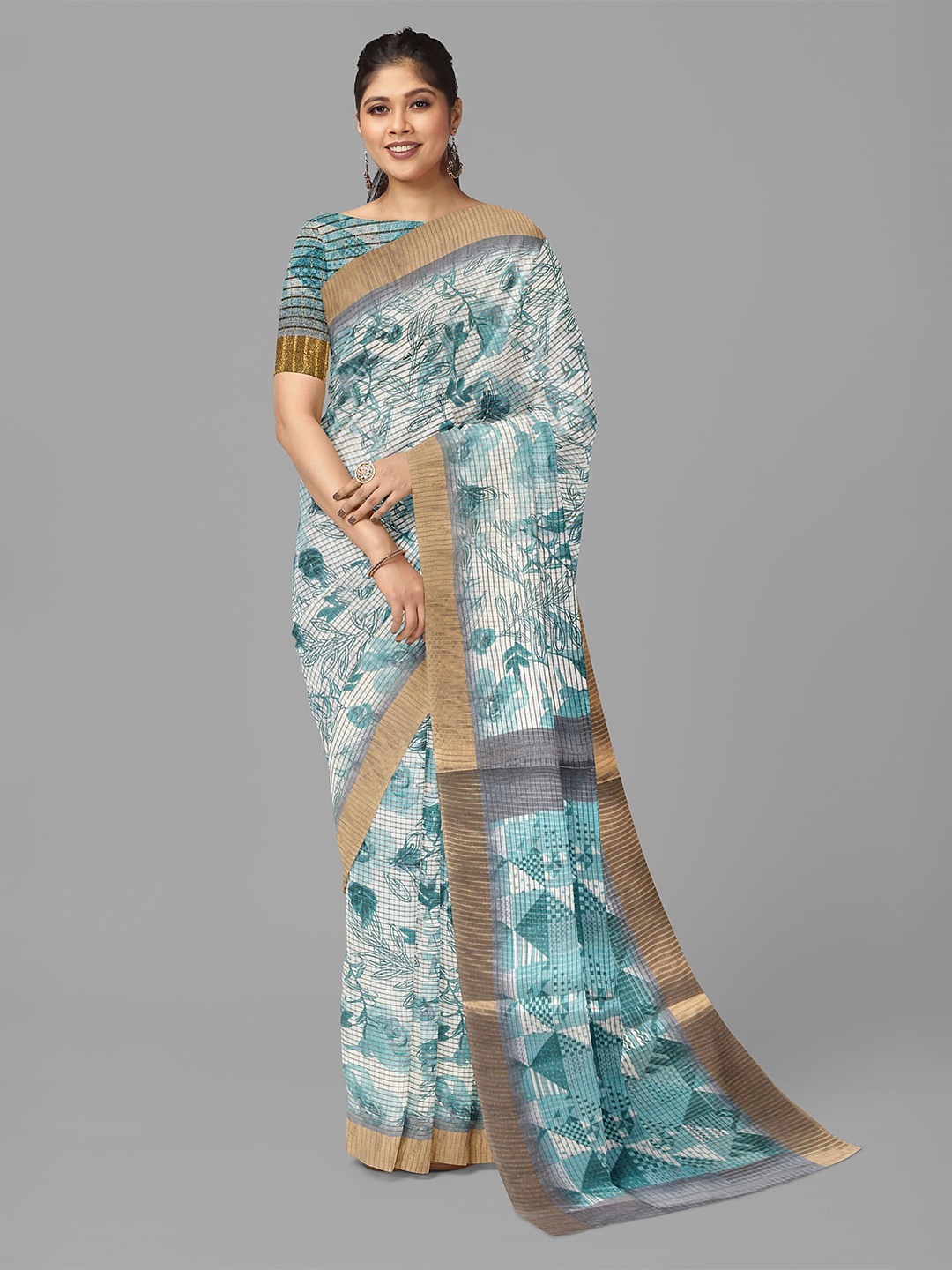 

The Chennai Silks Floral Banarasi Saree, Cream