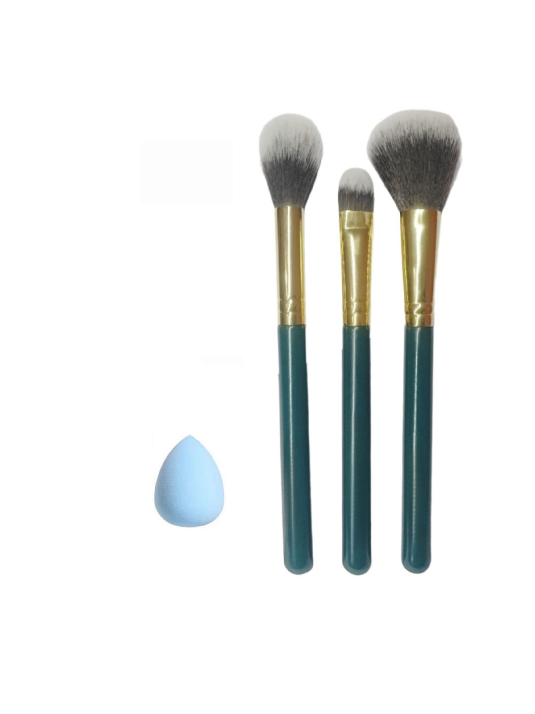 

Facejewel Set Of Makeup Brush & Mini Blender, Green