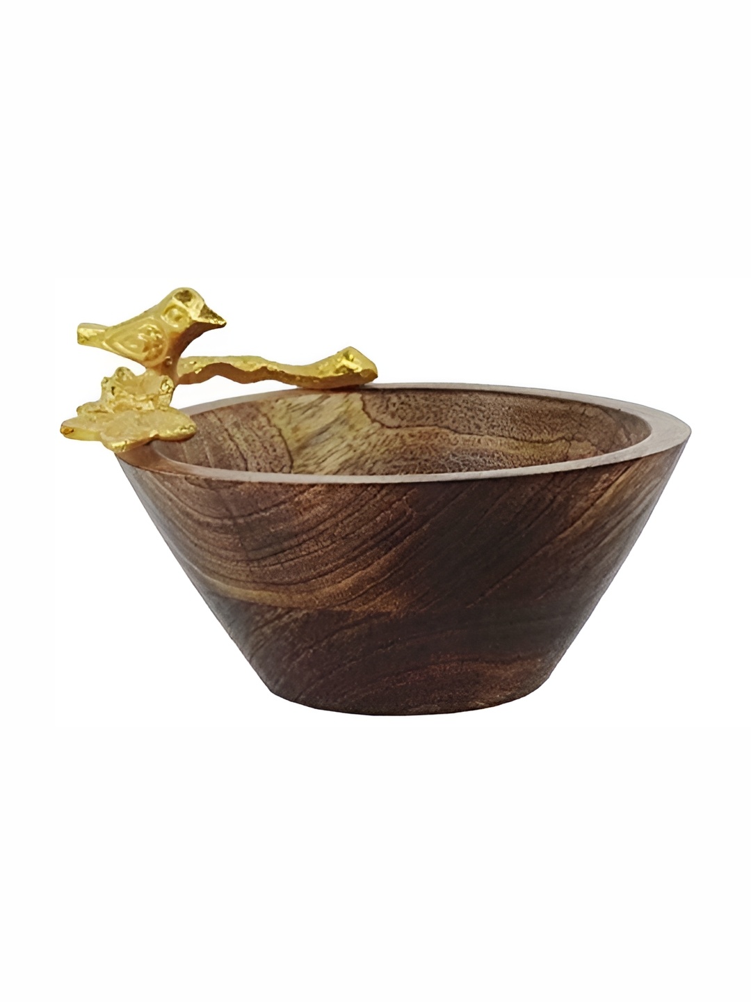 

Extreme Karigari Brown Glossy Wooden Decorative Bowls With Handle