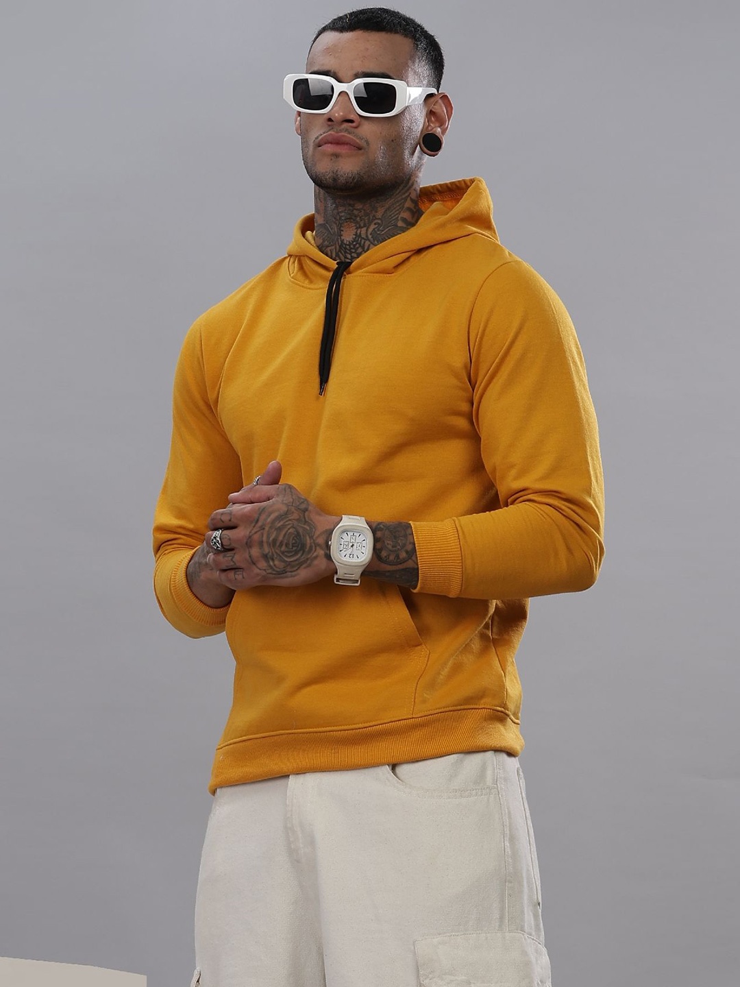 

STI Men Hooded Pullover Sweatshirt, Mustard