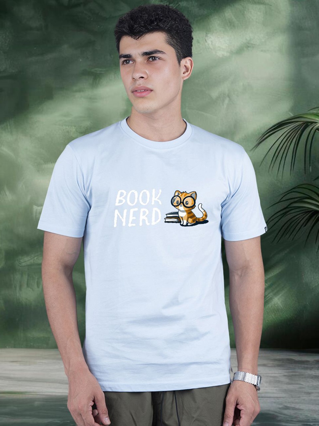 

PRONK Men Graphic Printed Round Neck Cotton T-shirt, Blue