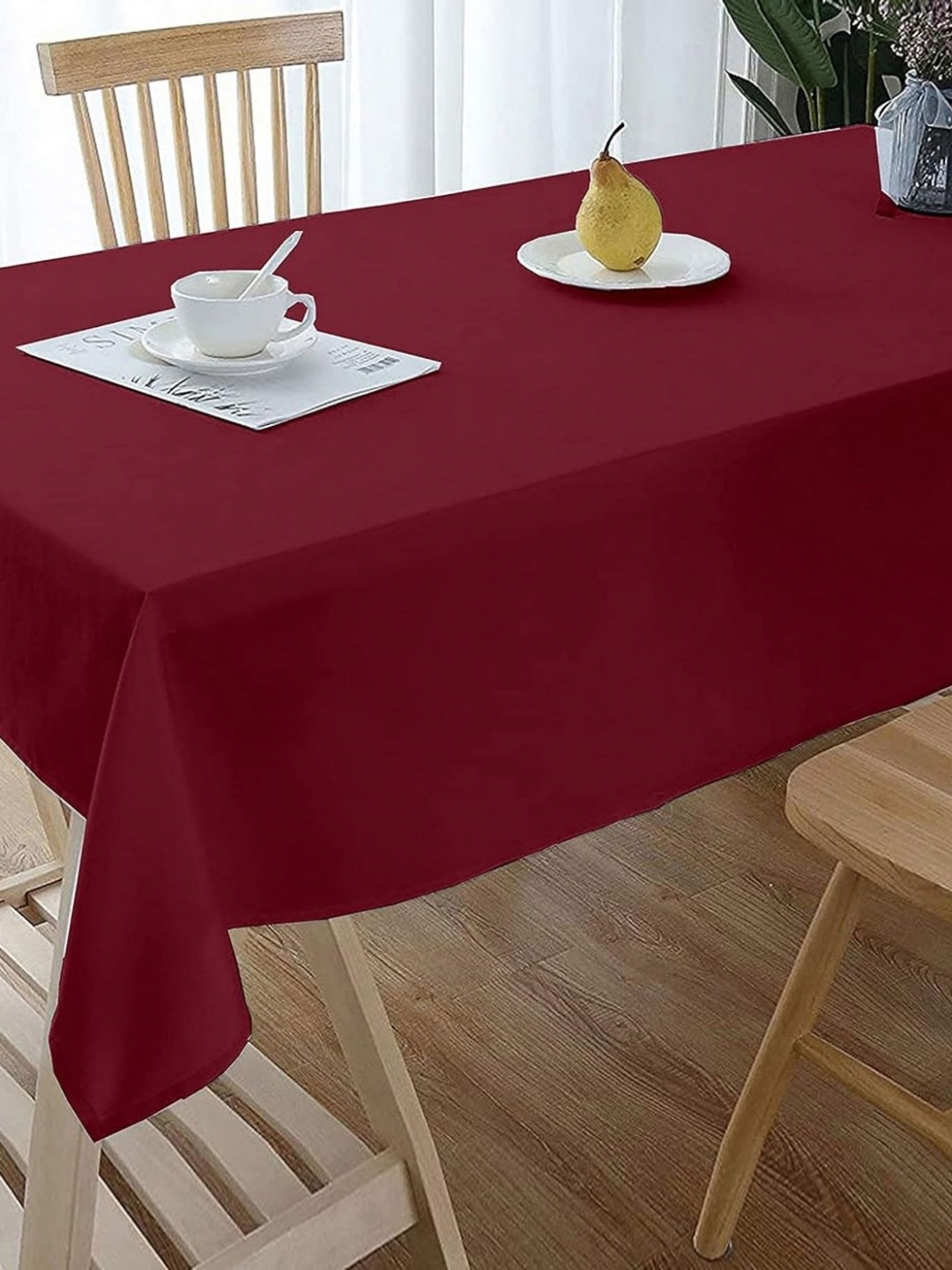 

Lushomes Maroon Pure Cotton Table Cover