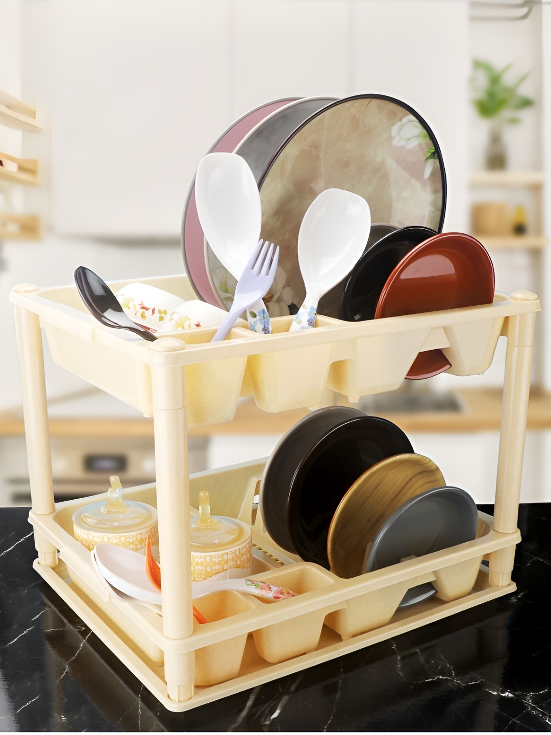 

Nayasa Cream-Coloured Kitchen Dish Drying Tray Regular Multi-Utility Organiser