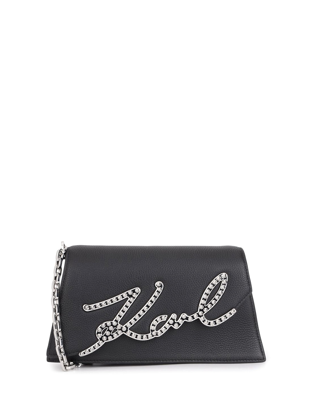 

Karl Lagerfeld Women Embellished Structured Sling Bag, Black