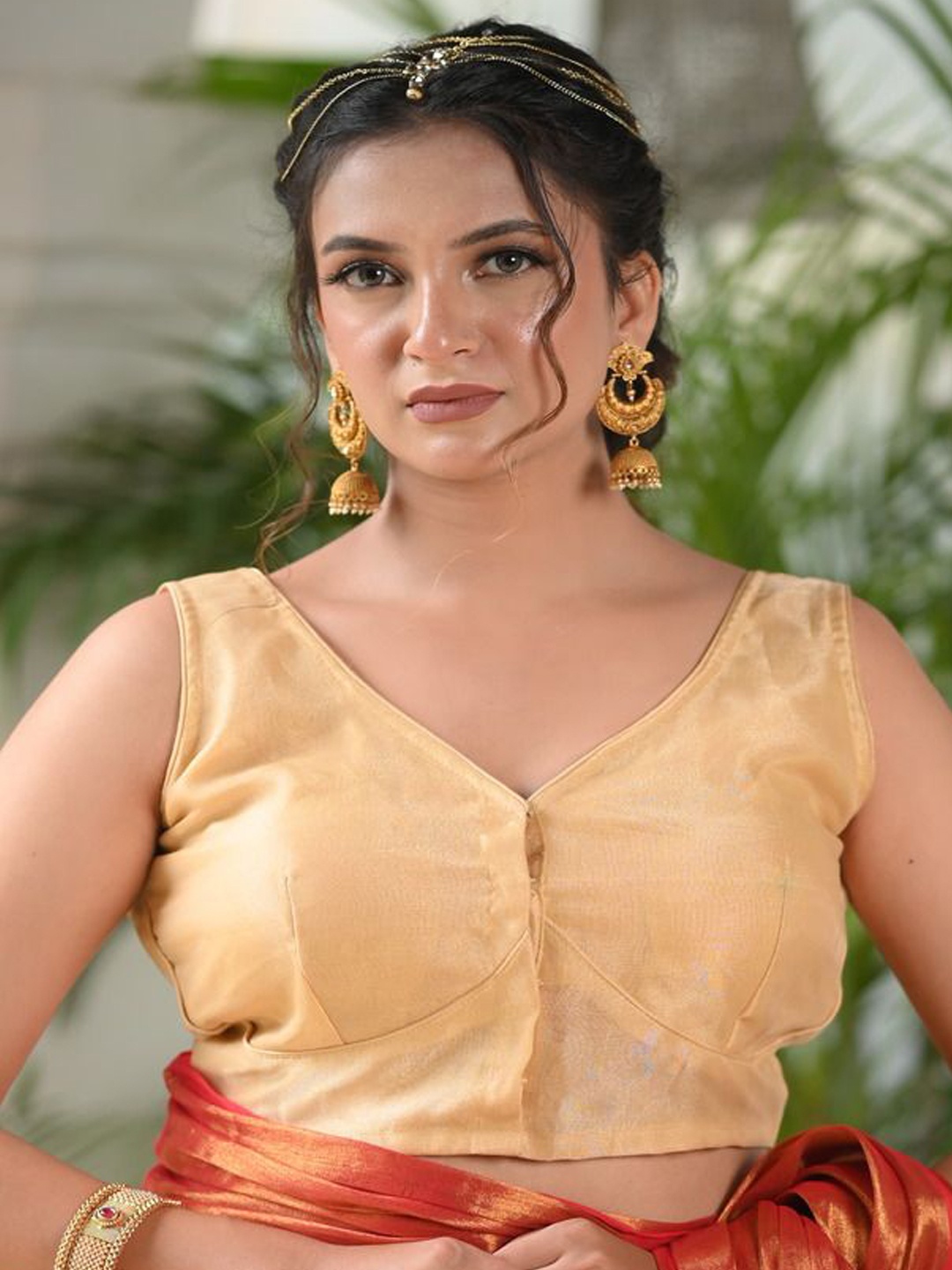 

THE SAFFRON SAGA Saree Blouse, Gold