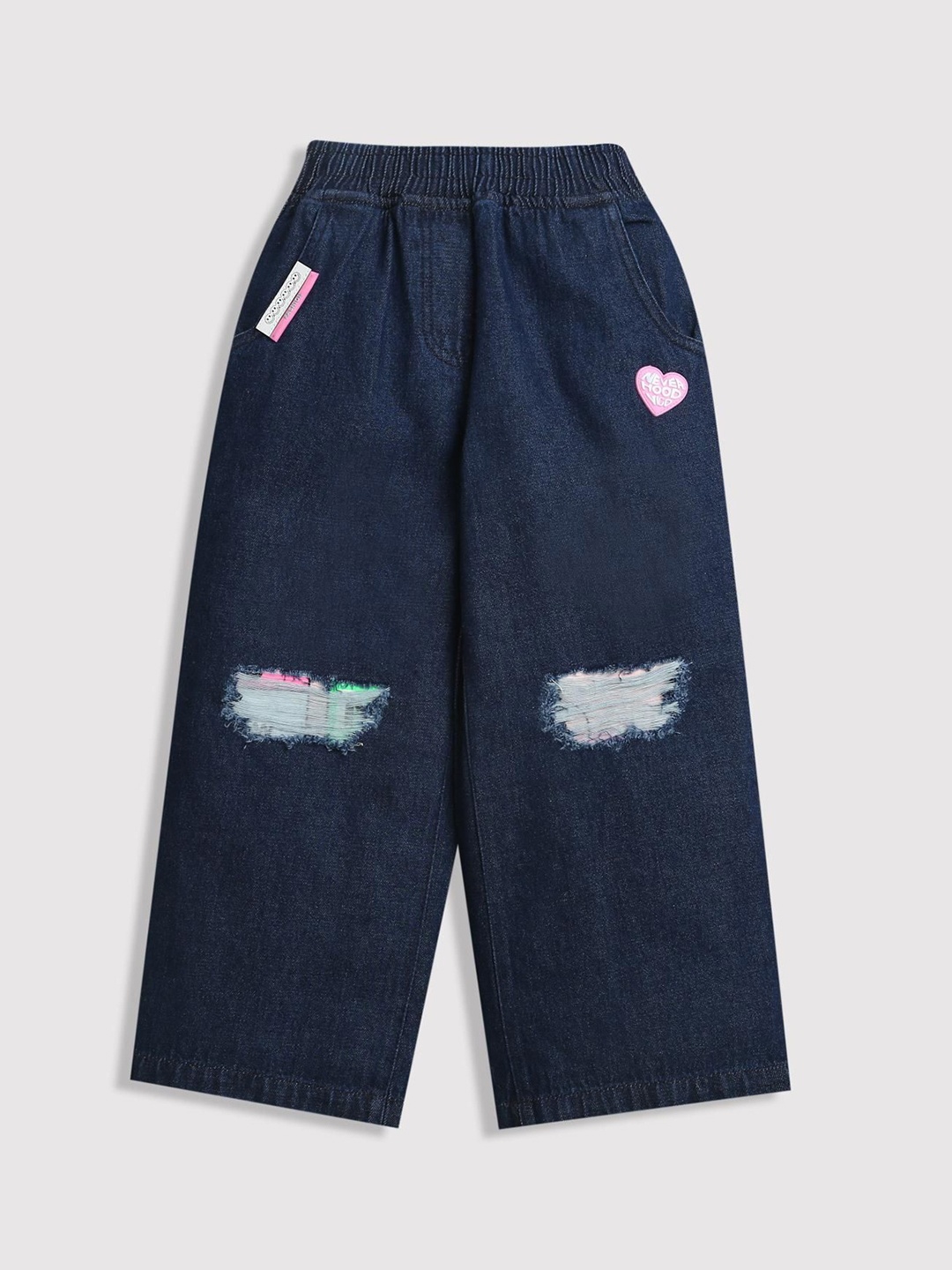 

Tiny Girl Wide Leg Mildly Distressed Jeans, Blue