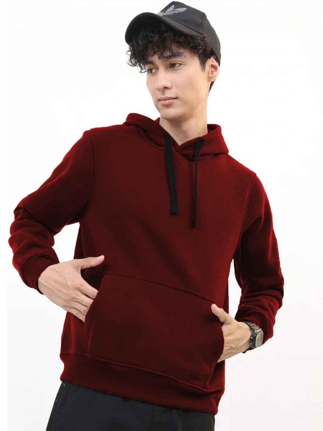 

Genzy Men Hooded Sweatshirt, Maroon