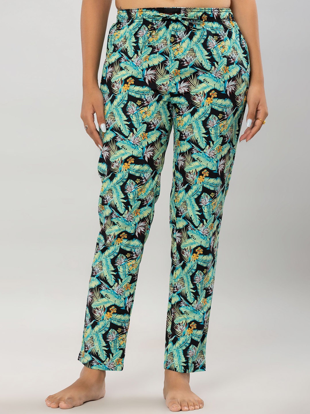 

Flamboyant Women Cotton Printed Pyjama, Green