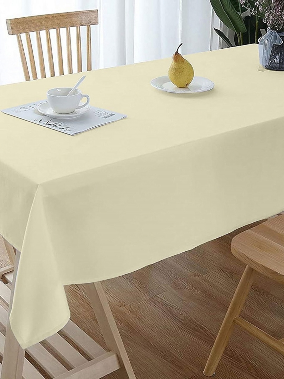 

Lushomes Beige Pure Cotton Table Cover