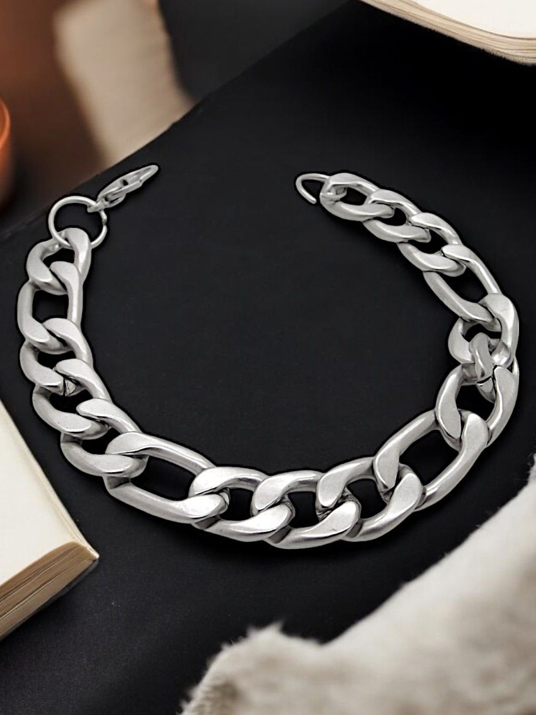 

9blings Men Silver-Plated Link Bracelet