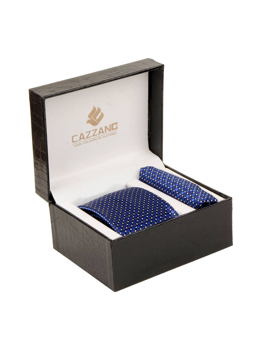 

Cazzano Men Accessory Gift Set Of Tie & Pocket Square, Blue