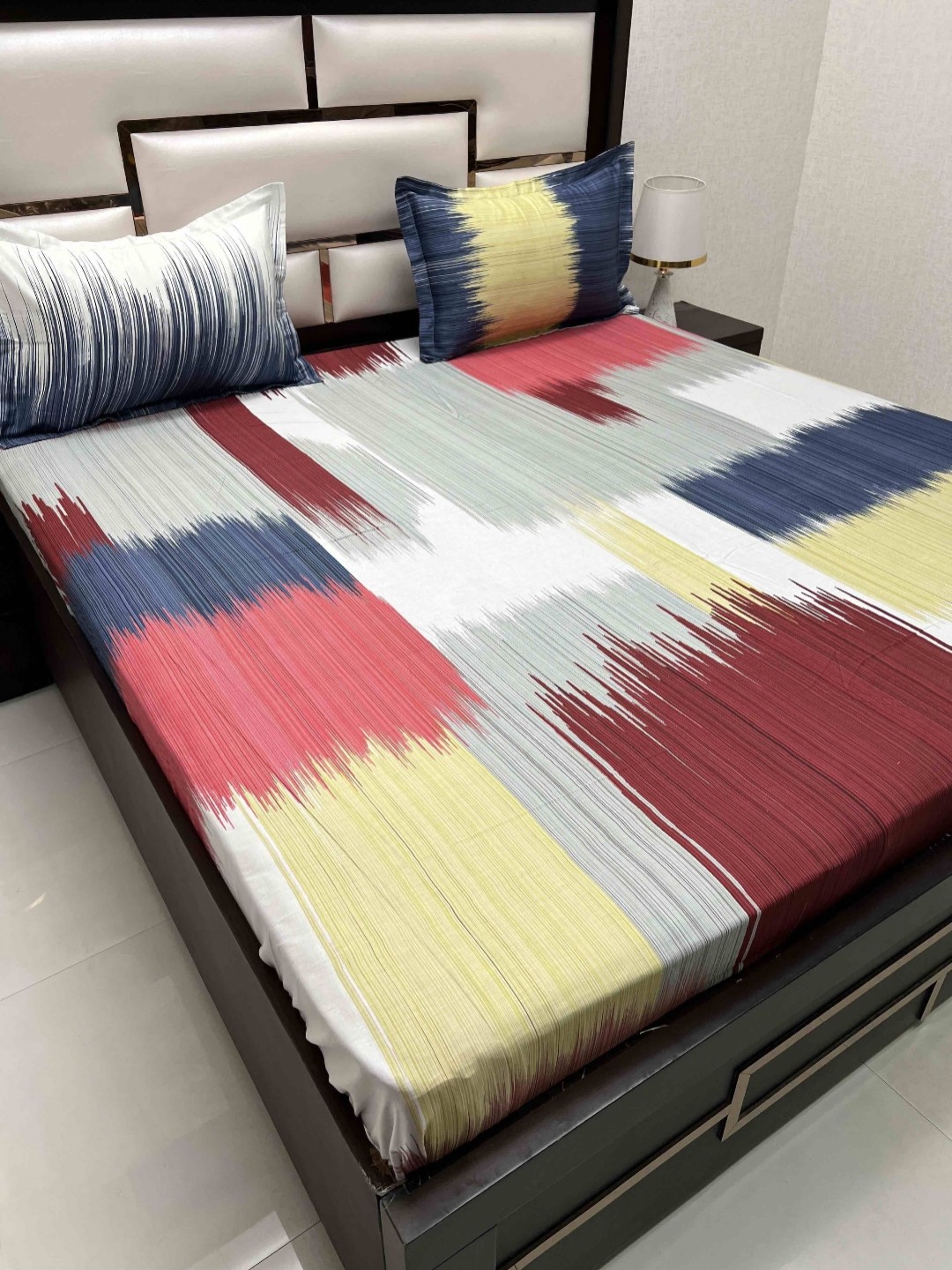 

Pure Decor Cotton King Size Double Bed Bedsheet With 2 Pillow Covers 2.74m X 2.74m, Blue