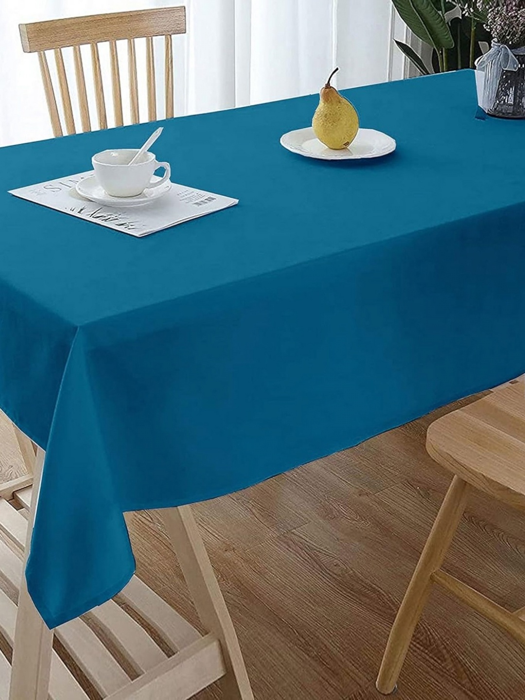 

Lushomes Blue Pure Cotton 4-Seater Table Cover