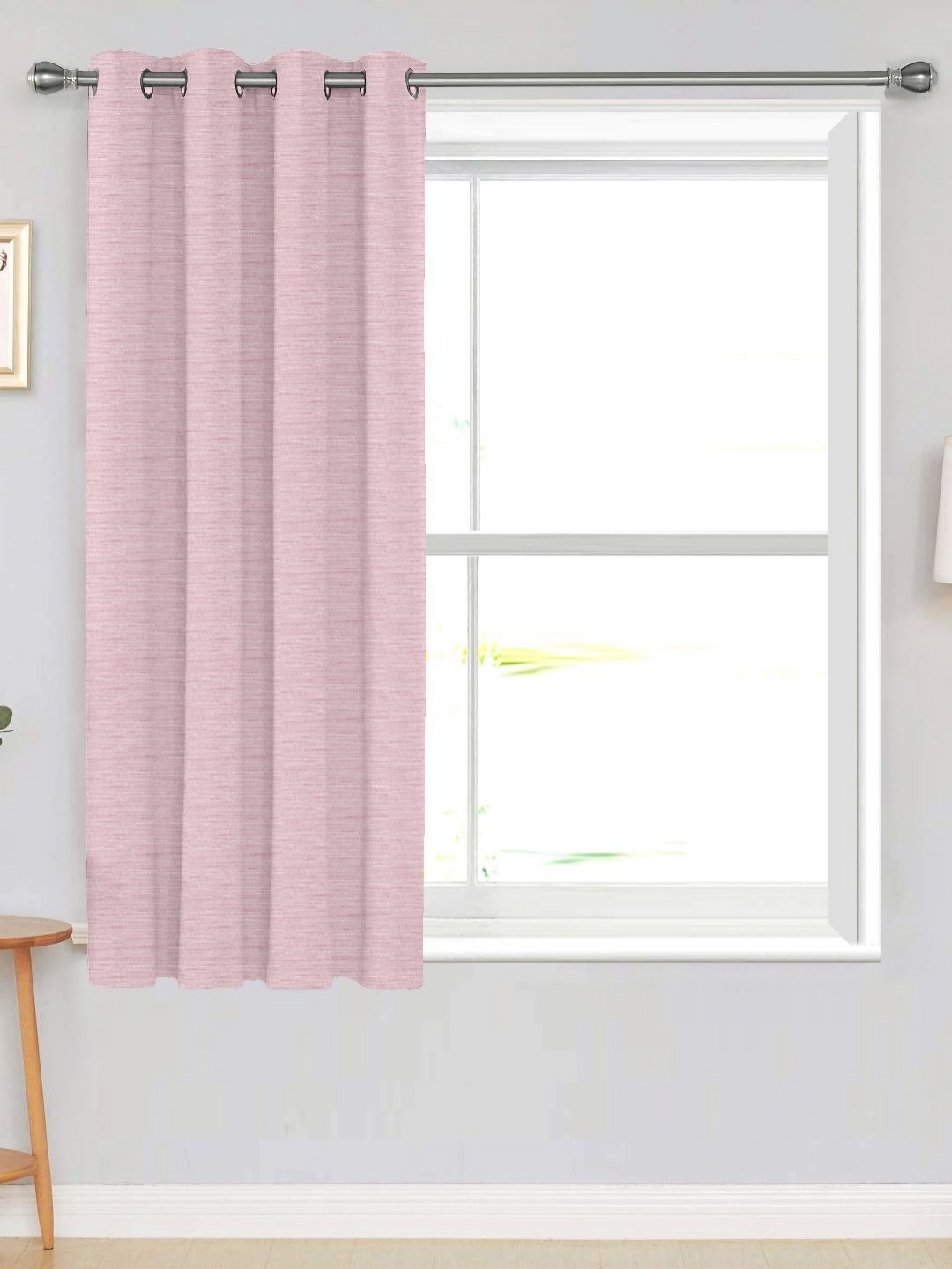 

Divine Casa Munnar silk Pink Black Out Window Curtain