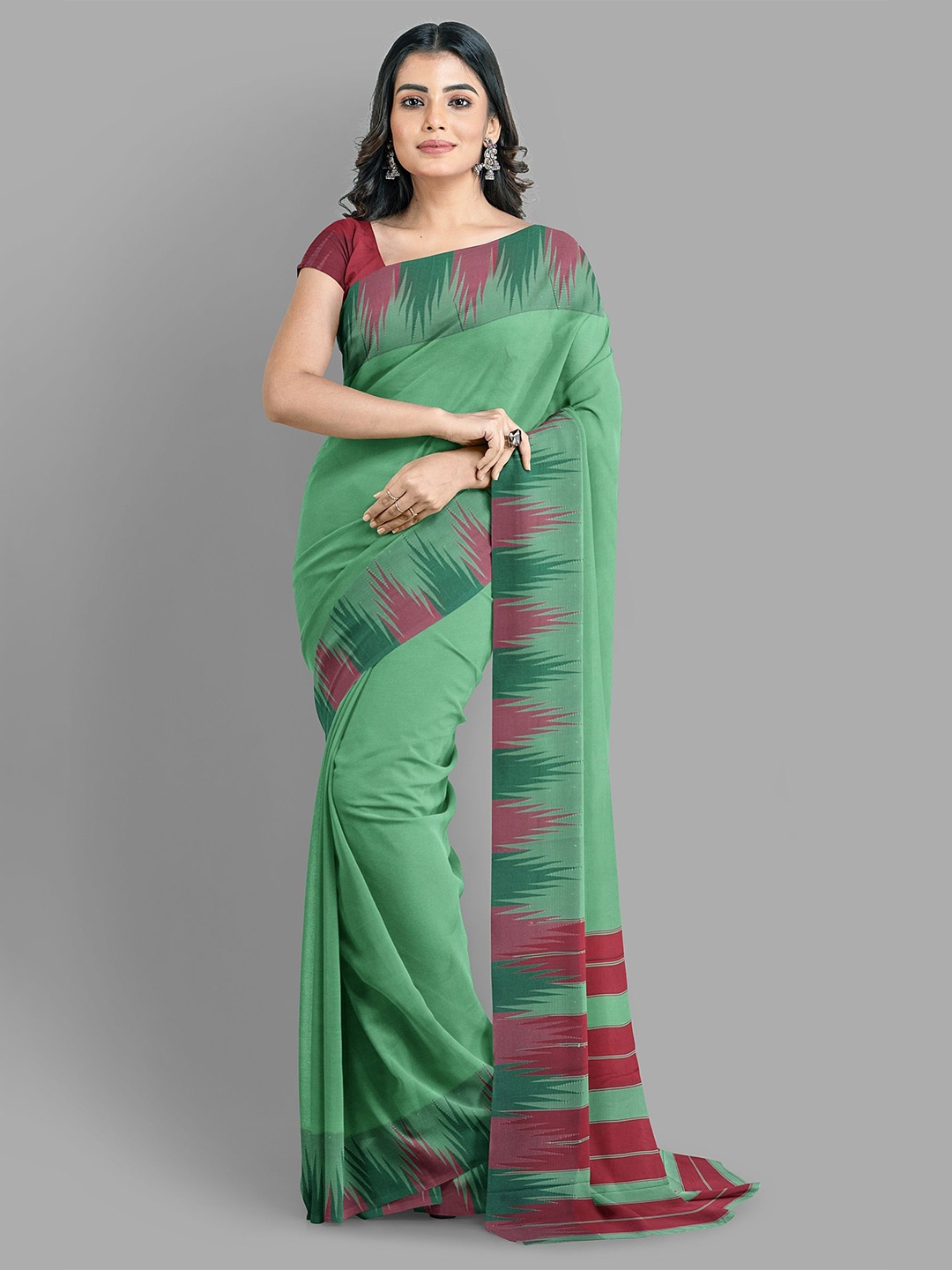 

The Chennai Silks Fusion Baluchari Saree, Green