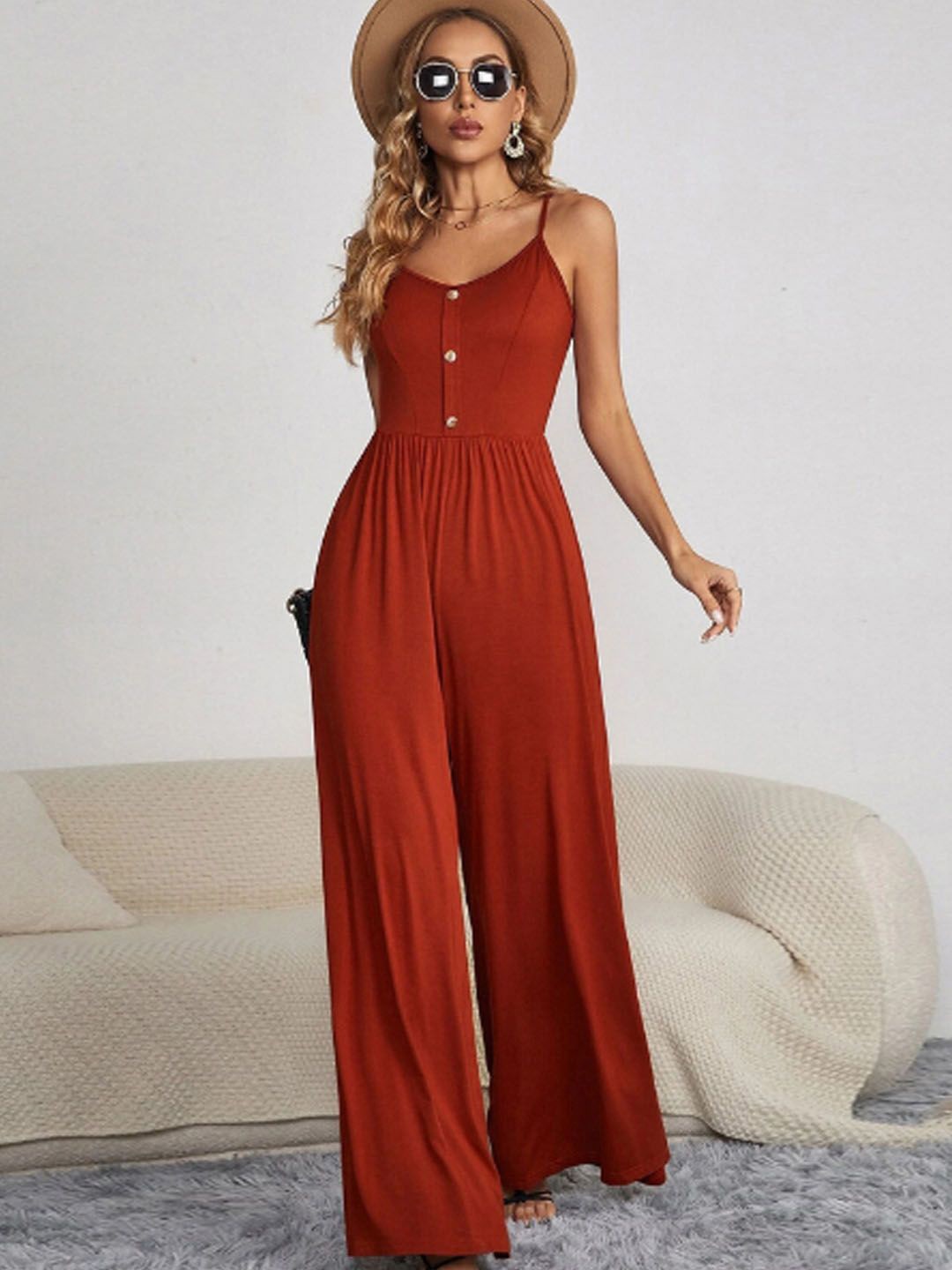 

StyleCast Women Basic Jumpsuit, Maroon