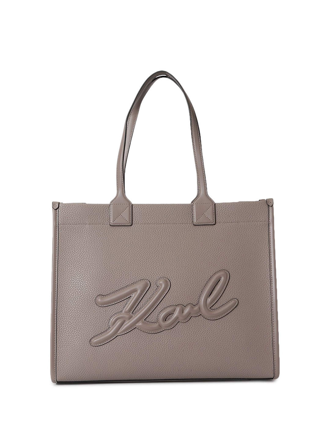 

Karl Lagerfeld Women Typography Printed Structured Shoulder Bag, Grey