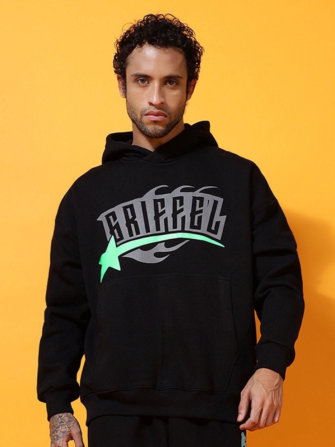 

GRIFFEL Men Typography Printed Sweatshirt, Black
