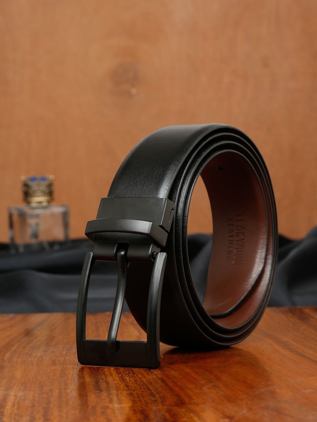 

Teakwood Leathers Men Leather Formal Belt, Black