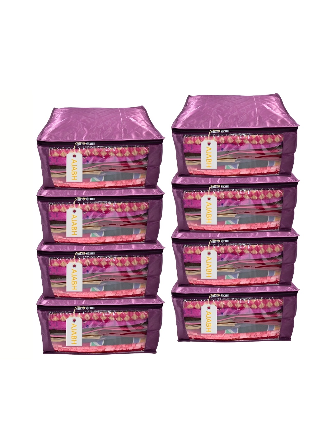

Ajabh Purple 8 Pieces Checked Satin Saree Cover Organisers