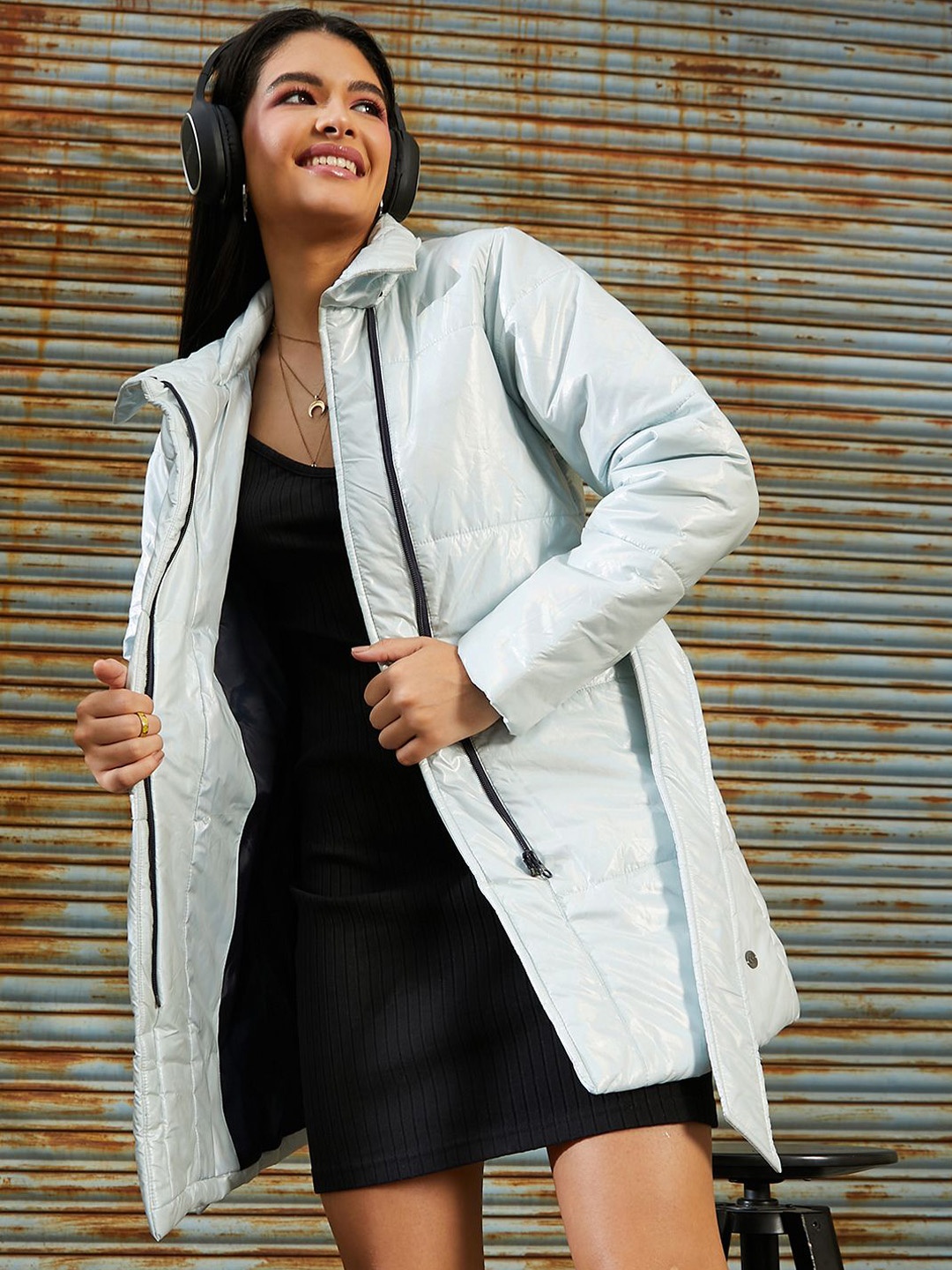 

Campus Sutra Women Lightweight Puffer Jacket, Blue