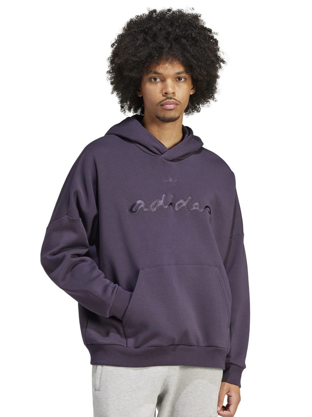 

ADIDAS Originals Men Brand Logo Printed Cotton Hooded Sweatshirt, Black