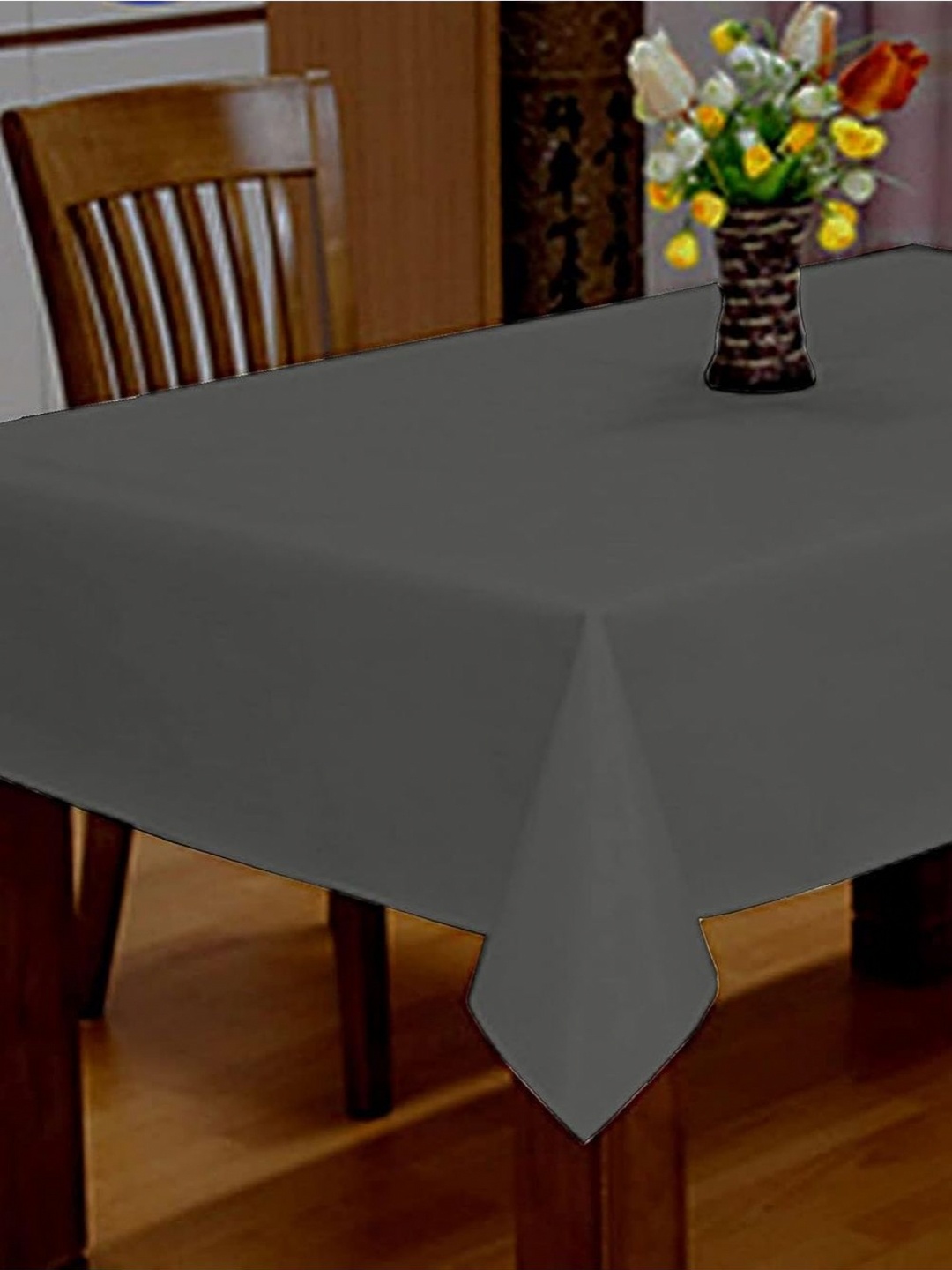

Lushomes Grey Pure Cotton Table Cover