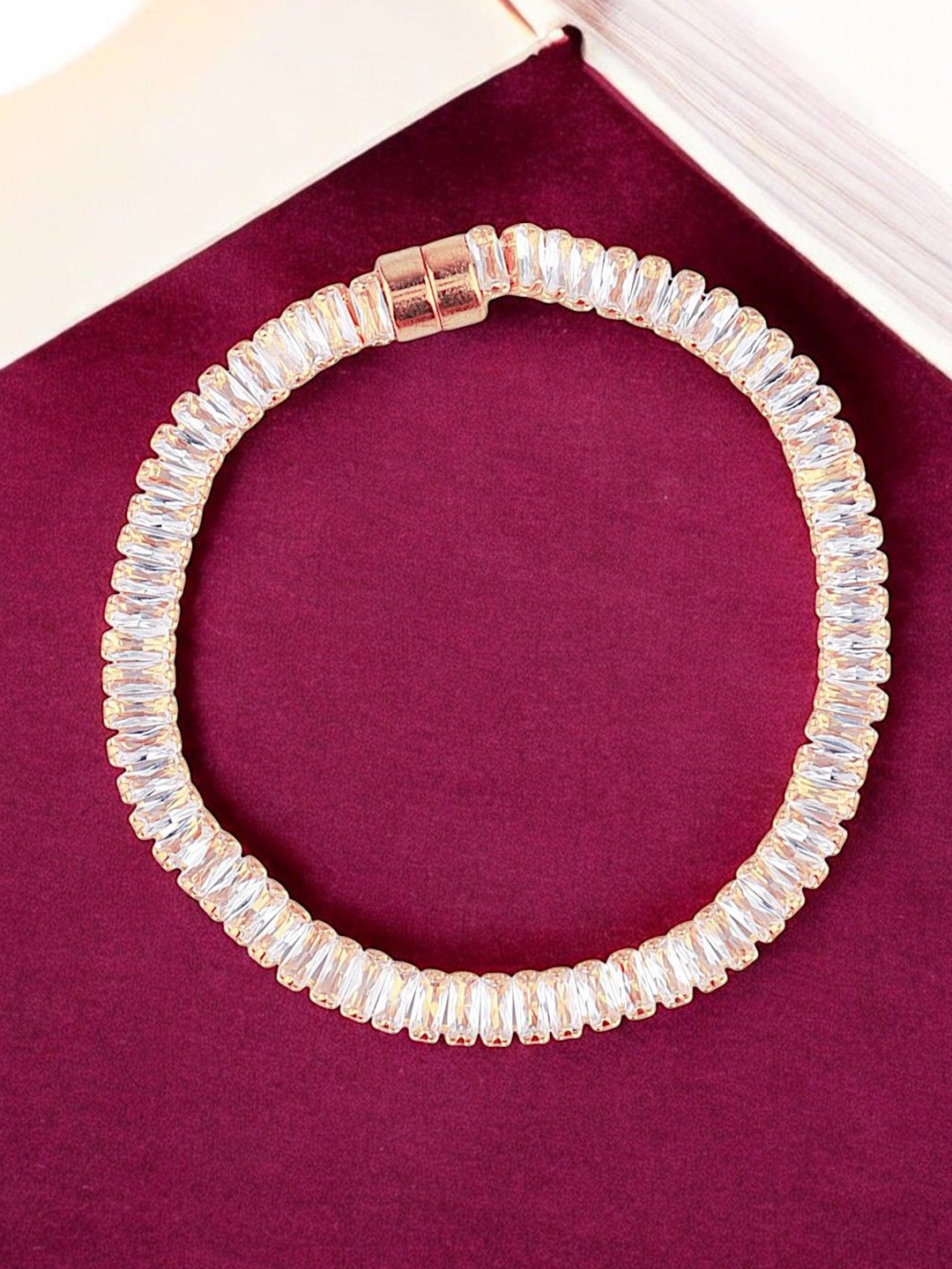 

9blings Gold-Plated Cubic Zirconia Studded Wraparound Bracelet