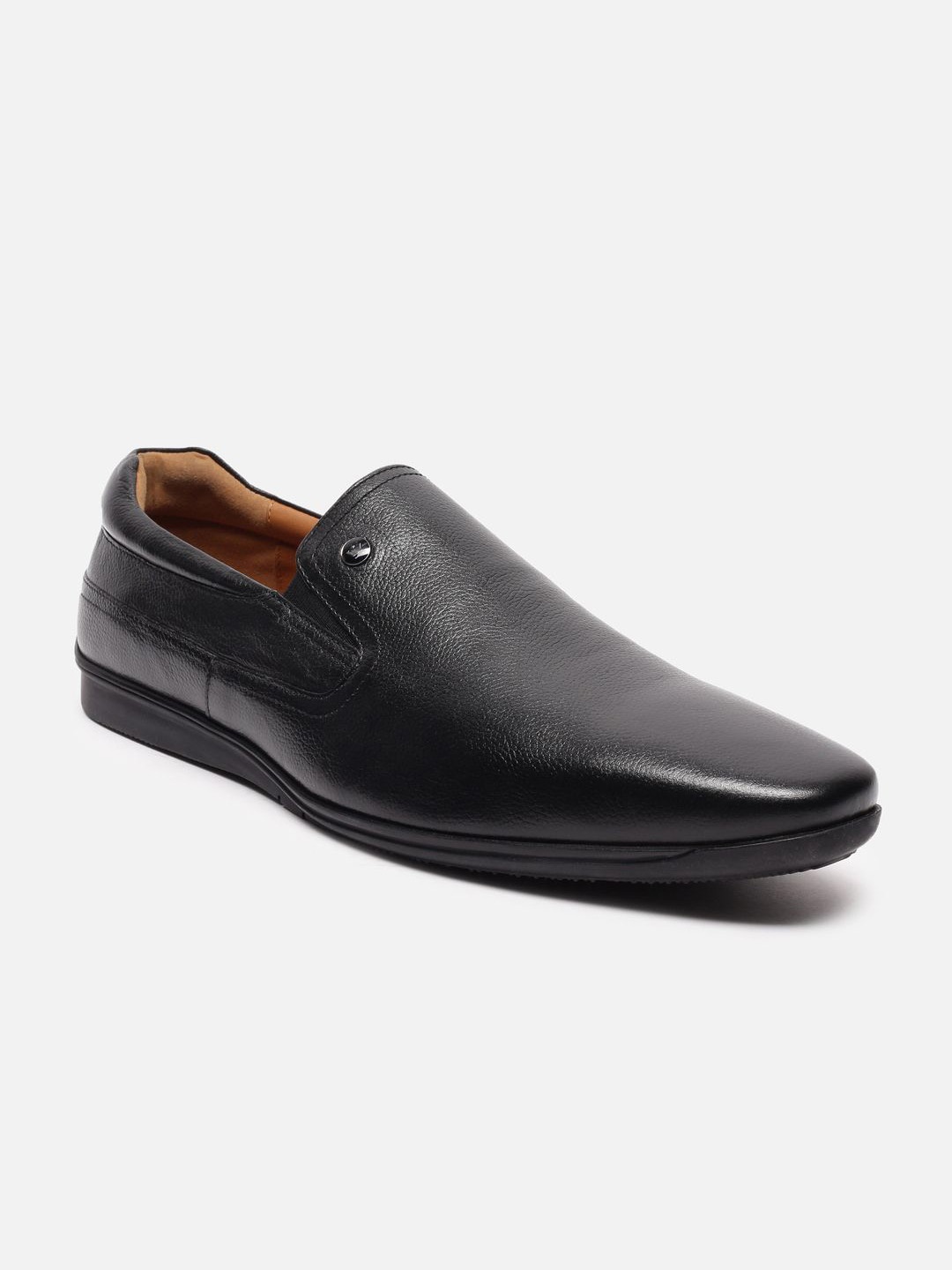 

Louis Philippe Men Leather Slip-On Sneakers, Black