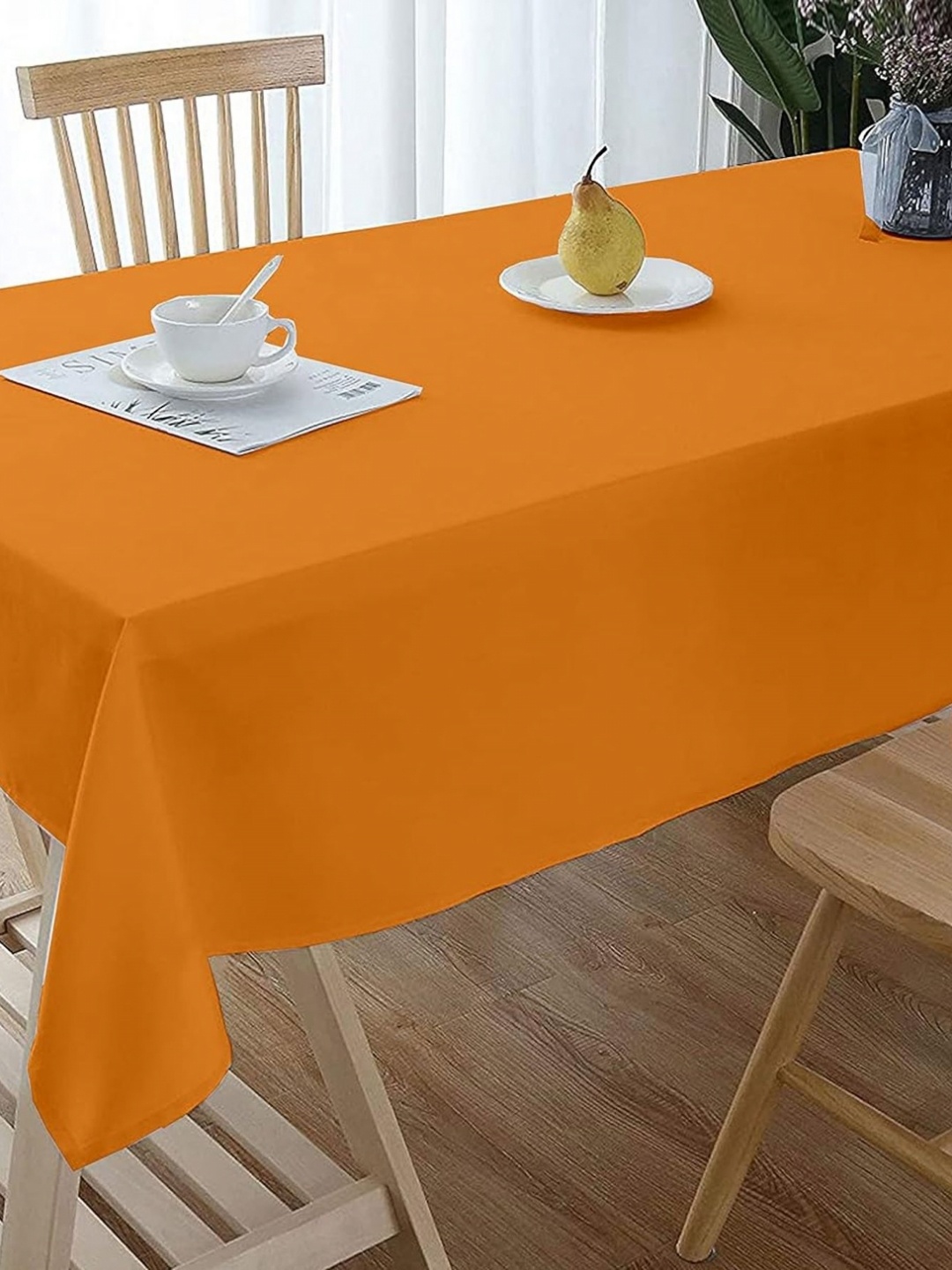 

Lushomes Orange-Coloured Pure Cotton Table Cover
