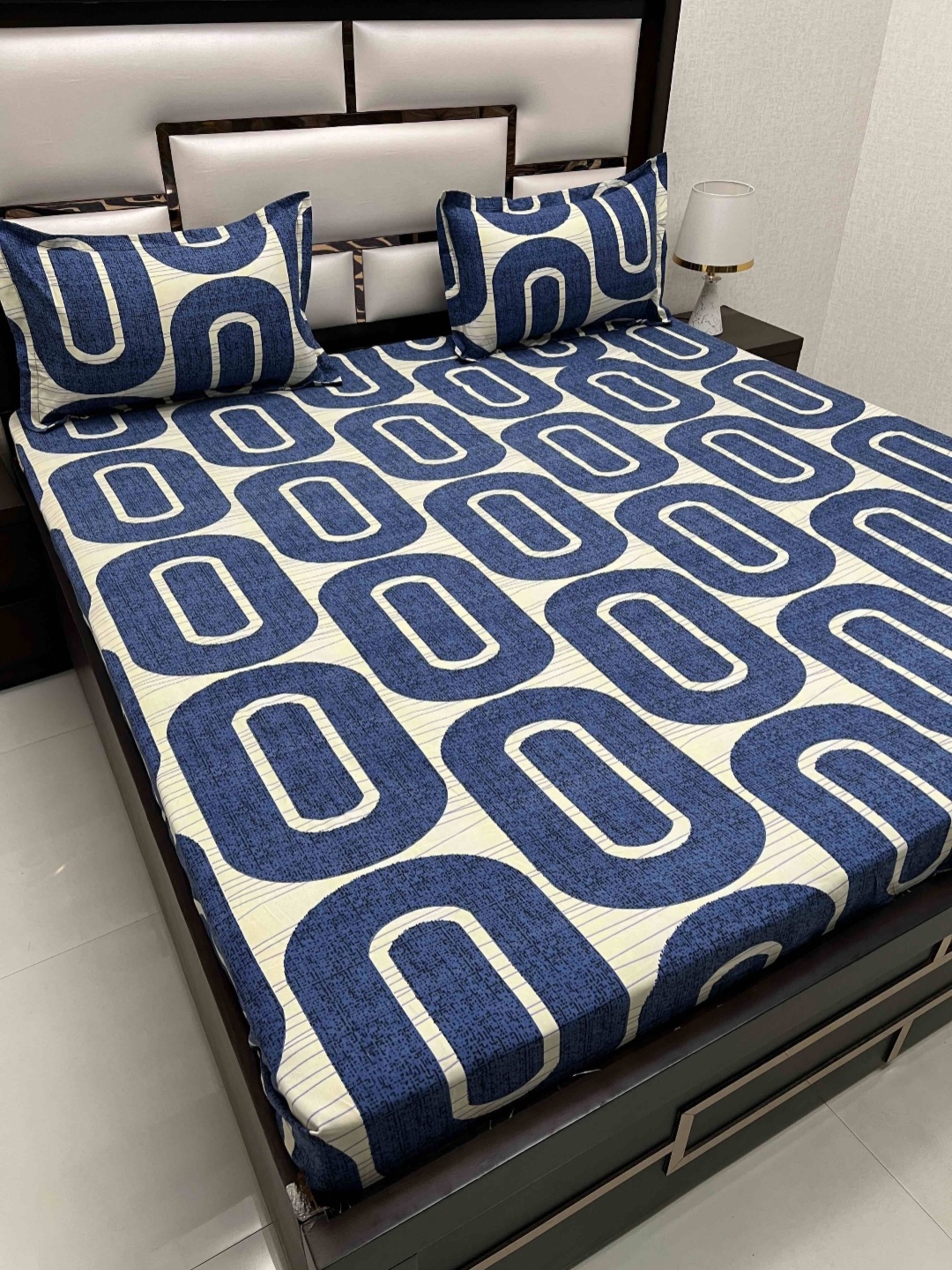 

Pure Decor King Size Double Bed Bedsheet With 2 Pillow Covers 2.74m X 2.74m, Blue