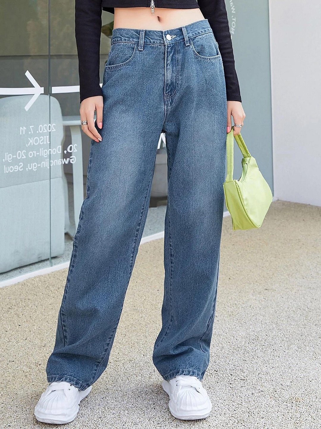 

Stylecast X Kotty Women High-Rise Straight Fit Stretchable Jeans, Blue