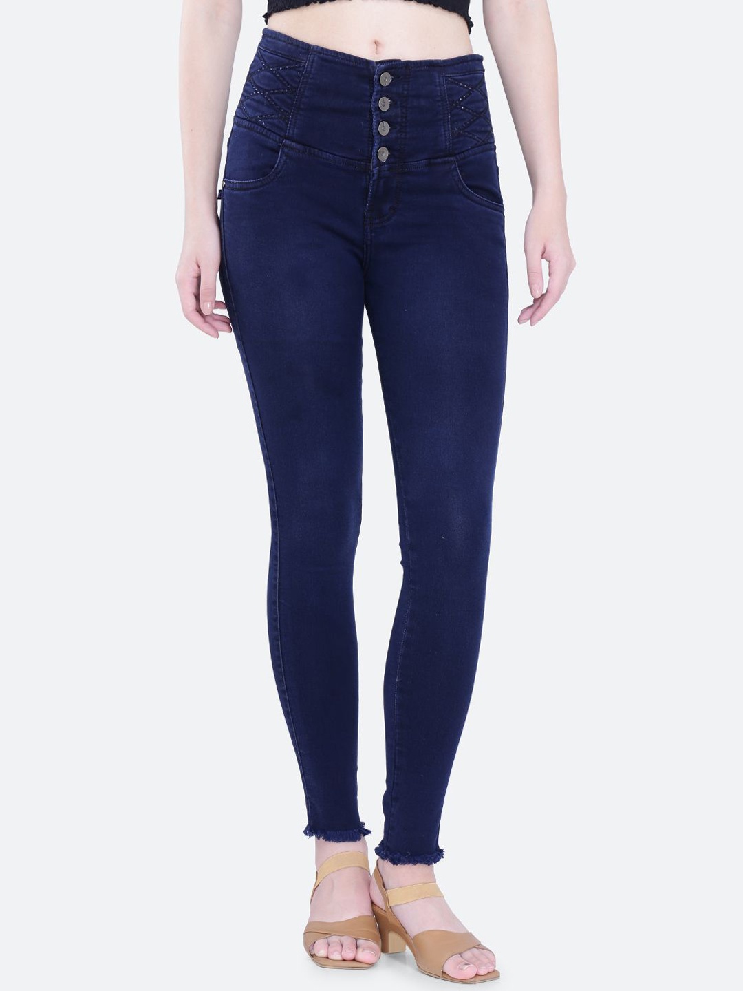 

FCK-3 Women Hottie High-Rise Stretchable Jeans, Navy blue