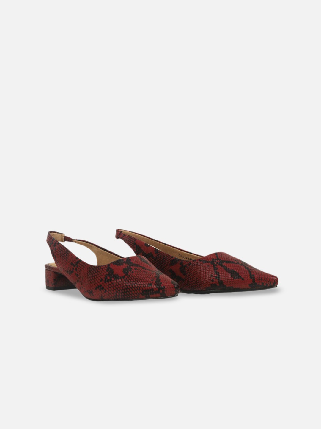 

Carlton London Women Printed Backstrap Block Sandals, Red