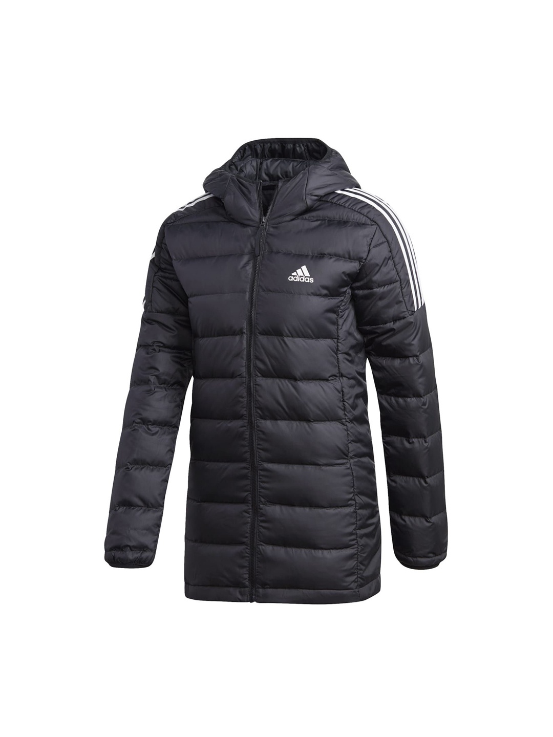 

ADIDAS Logo Printed Hooded Zipper Jacket, Black