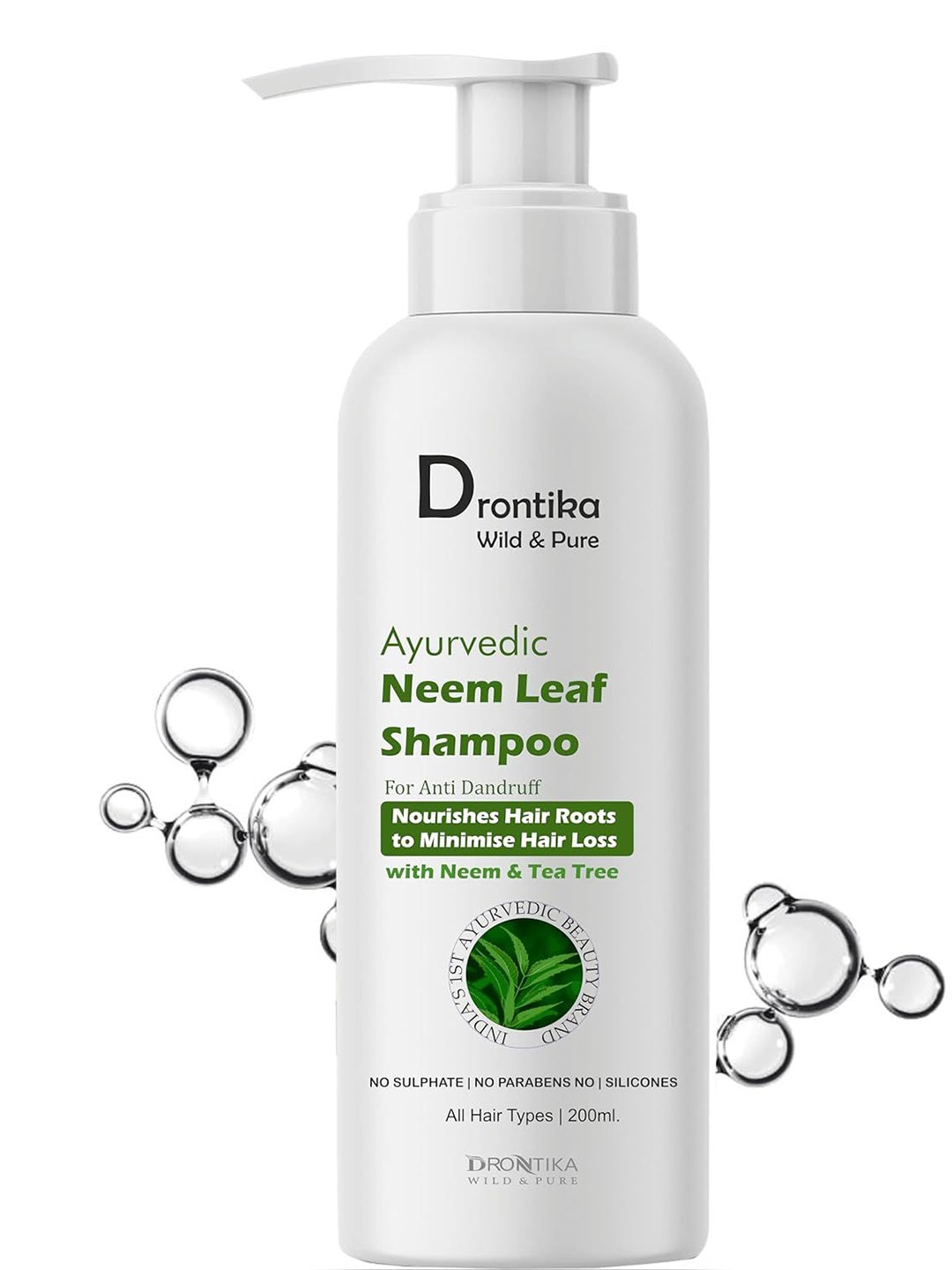

DRONTIKA Ayurvedic Anti-Dandruff Neem Leaf Shampoo - 200 ml, White