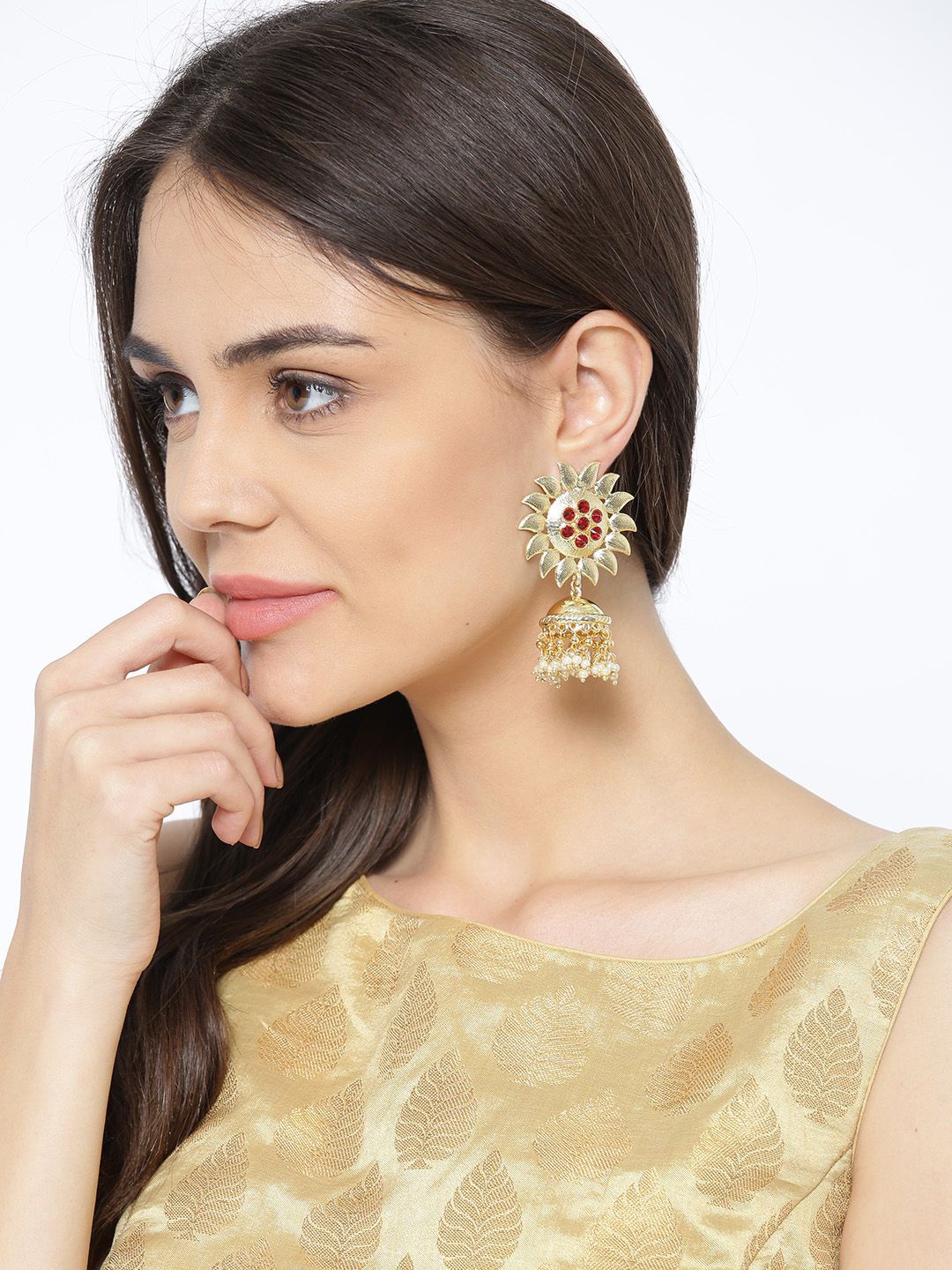 

Anouk Gold Plated Dome Shaped Jhumkas