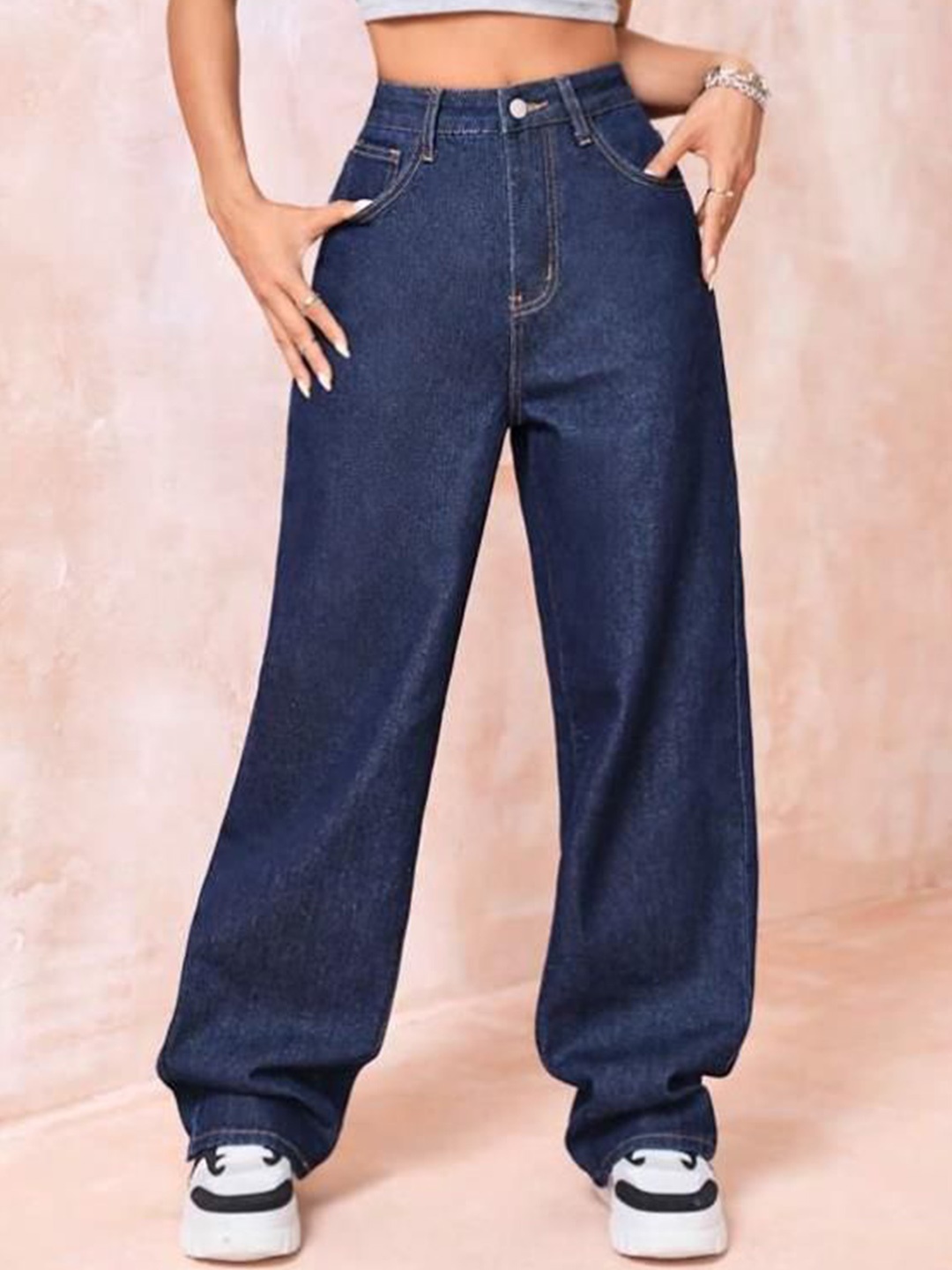 

Stylecast X Kotty Women Jean Straight Fit High-Rise Jeans, Blue