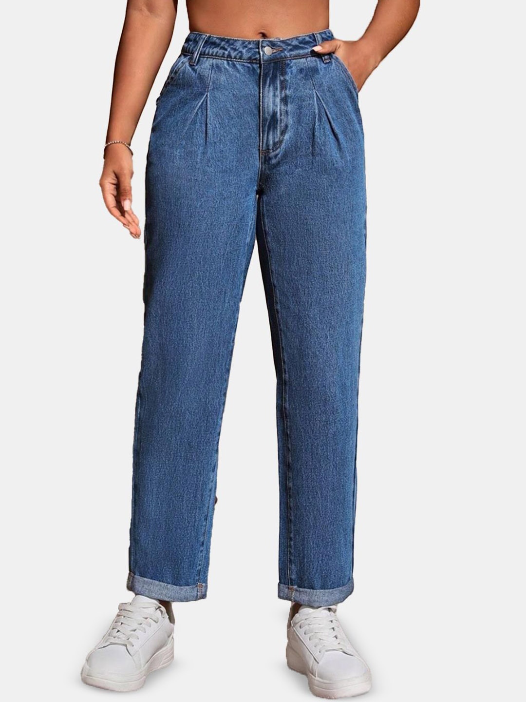 

Stylecast X Kotty Women Straight Fit High-Rise Stretchable Jeans, Blue