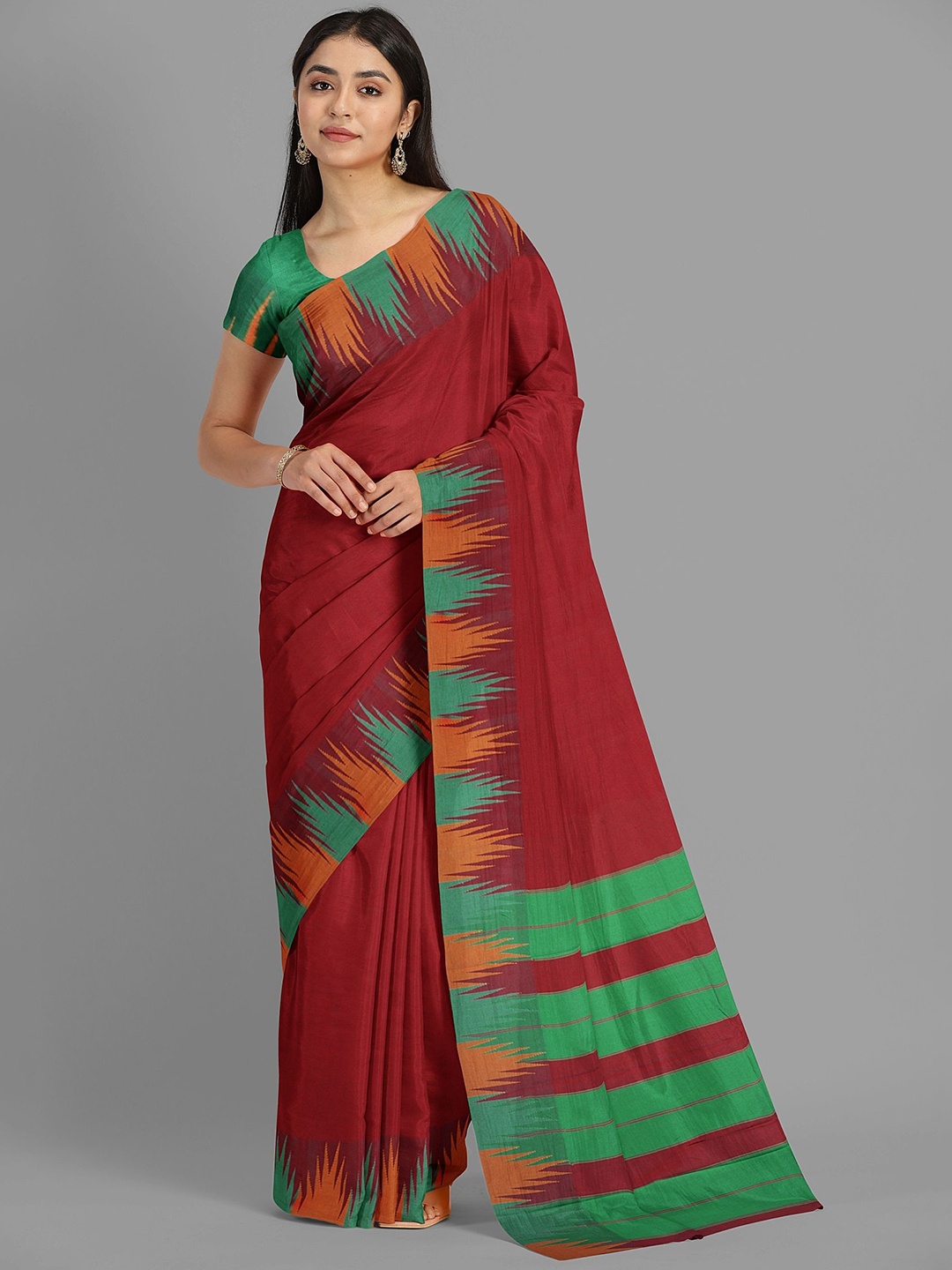 

The Chennai Silks Ethnic Motifs Baluchari Saree, Maroon