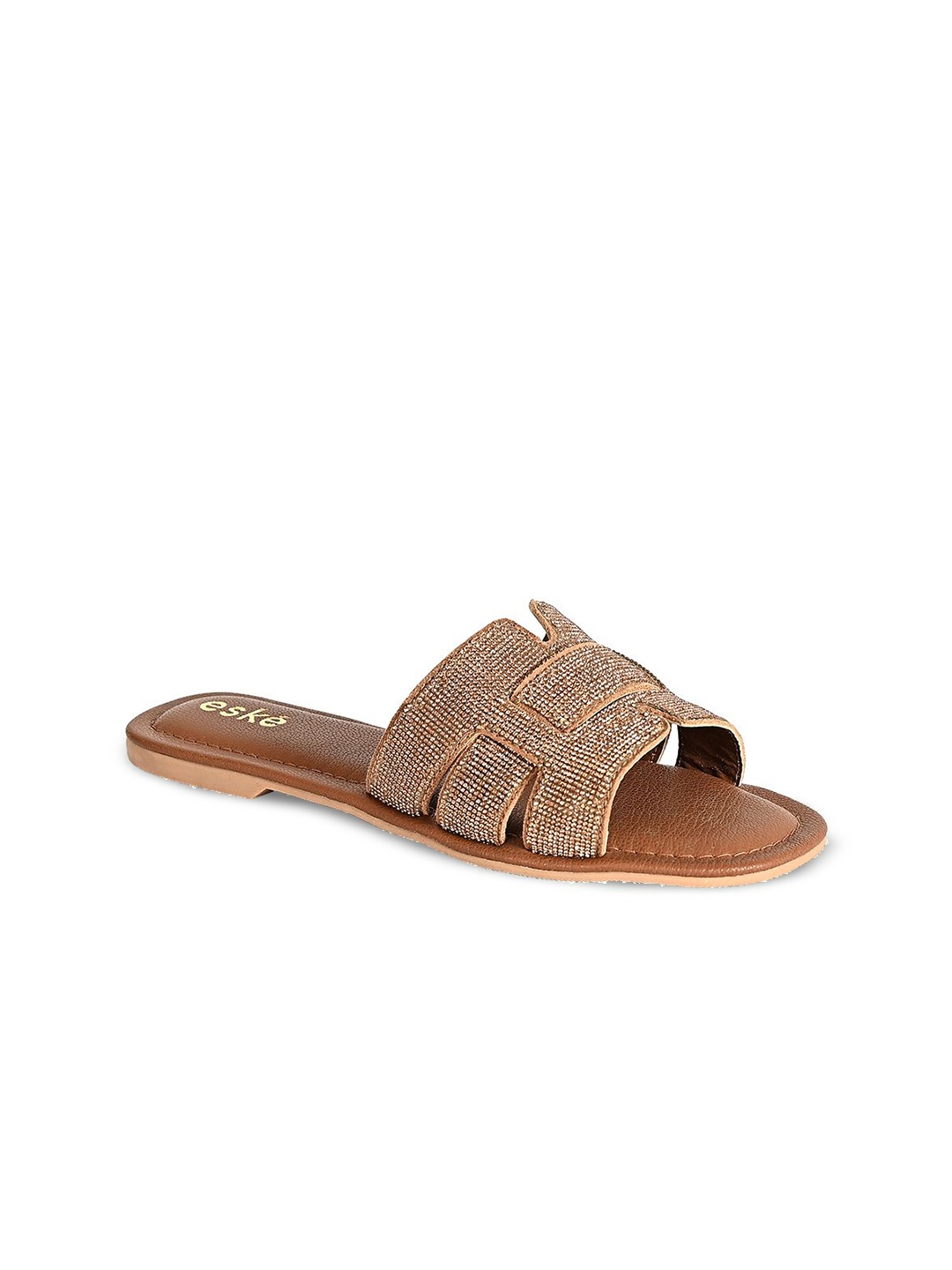 

Eske Women Embellished Open Toe Flats, Bronze