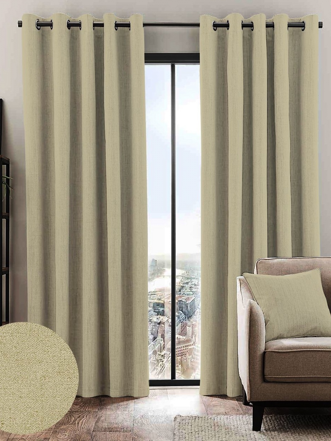 

Nefertiti Home Green 2 Pieces Black Out Door Curtain