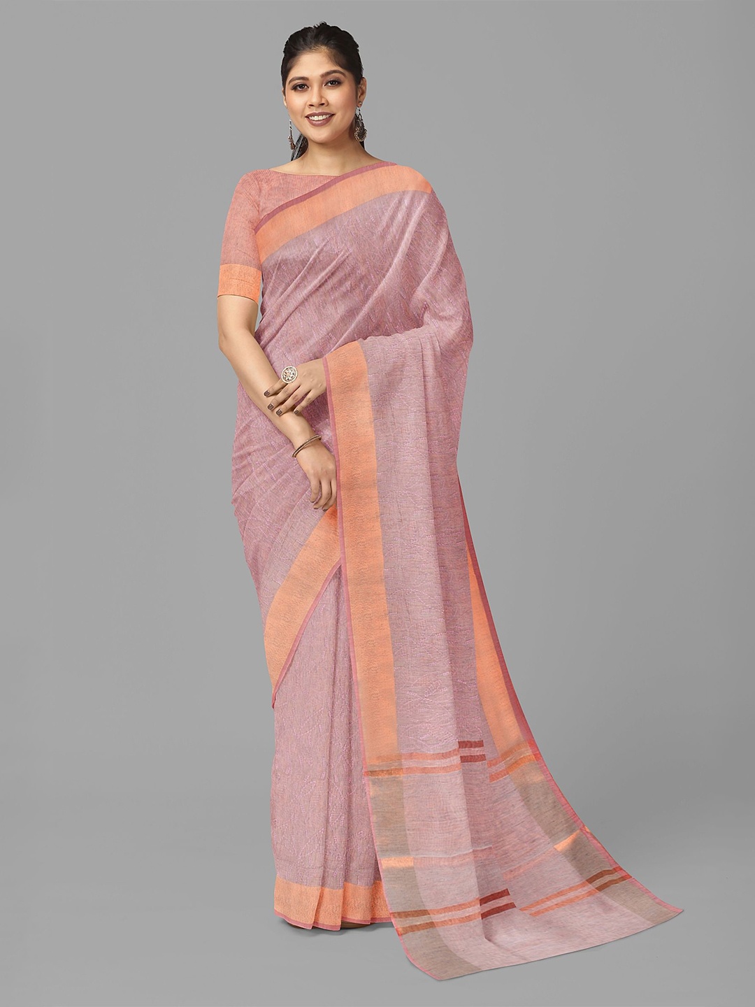 

The Chennai Silks Solid Kota Saree With Blouse Piece, Pink