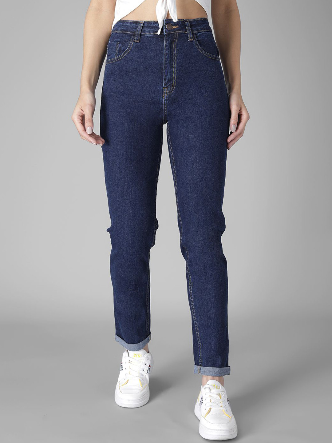

Stylecast X Kotty Women Jean Slim Fit High-Rise Stretchable Jeans, Blue