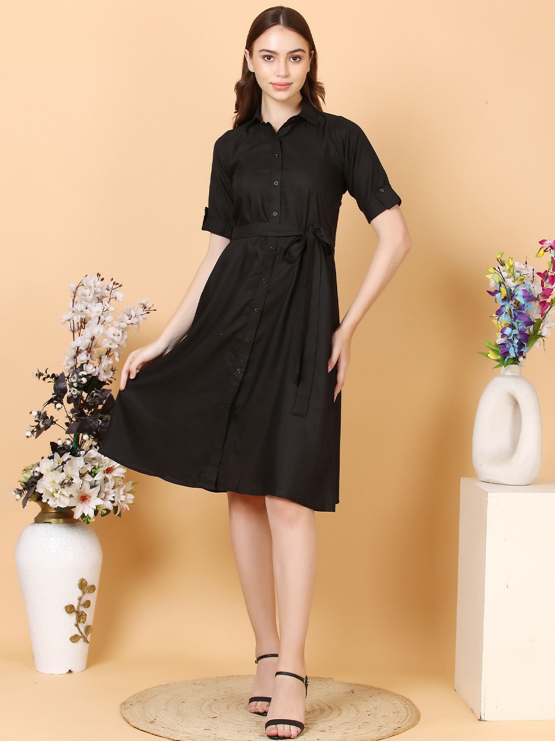 

Tulip Eden Fit & Flare Dress, Black