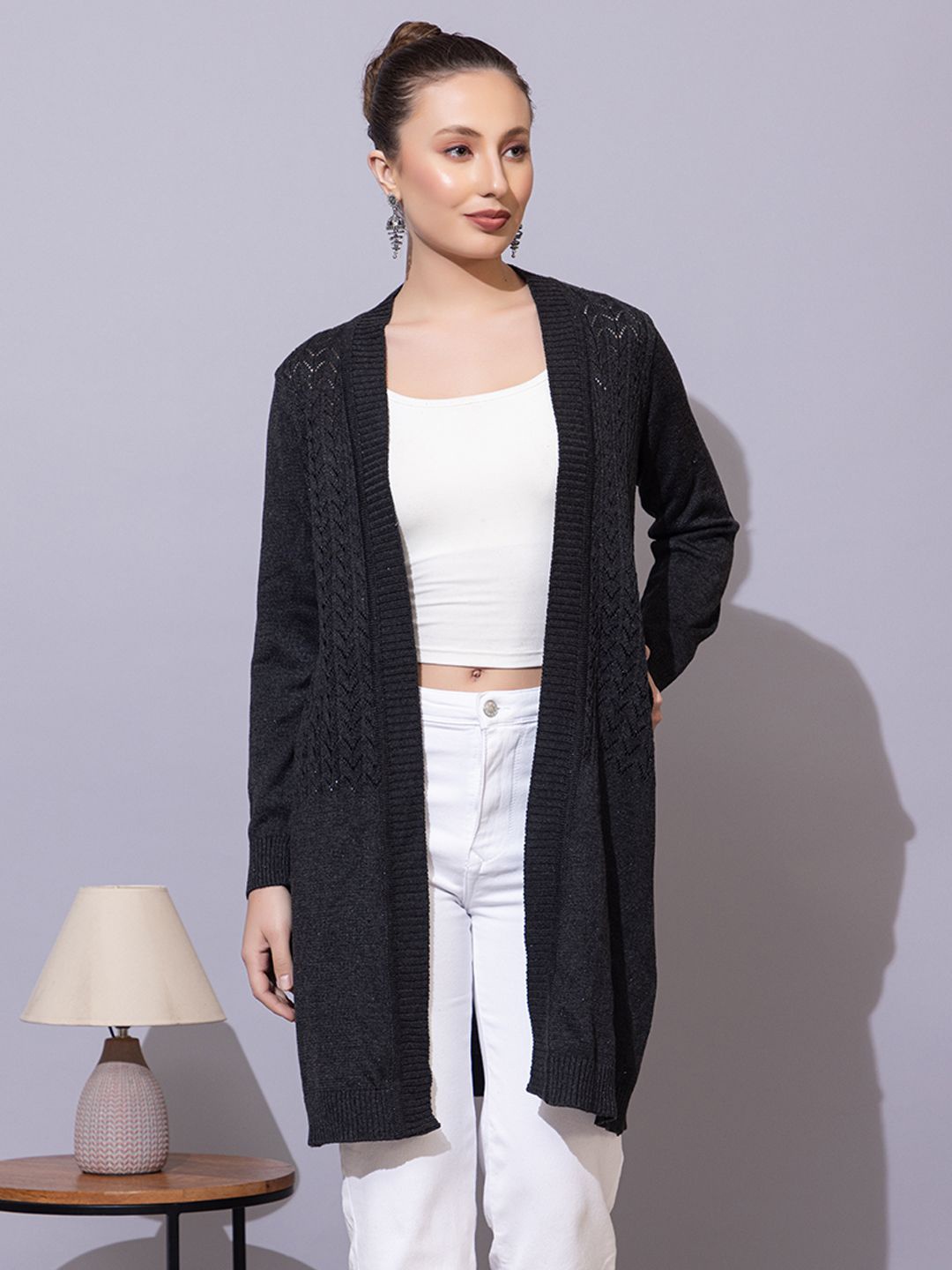 

Anouk Charcoal Open Front Shrug
