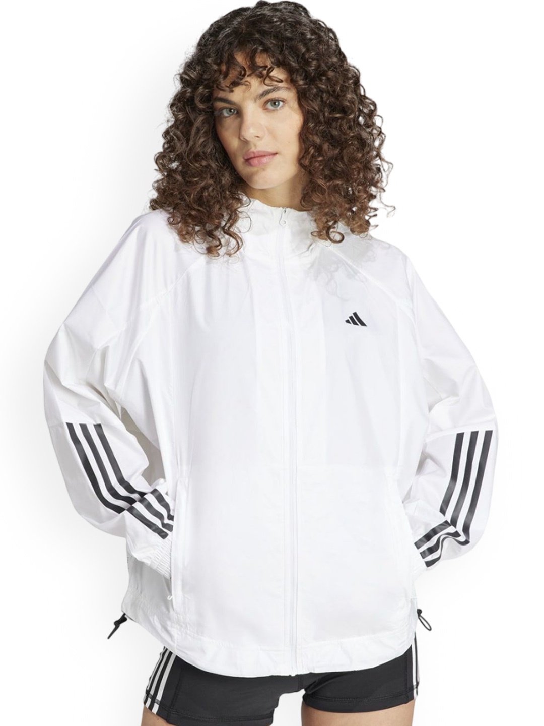 

ADIDAS HYGLM WINDB Hooded Full Zip Jacket, White