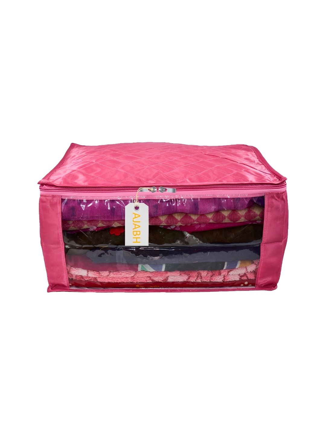 

Ajabh Pink Checked Satin Saree Cover Organisers