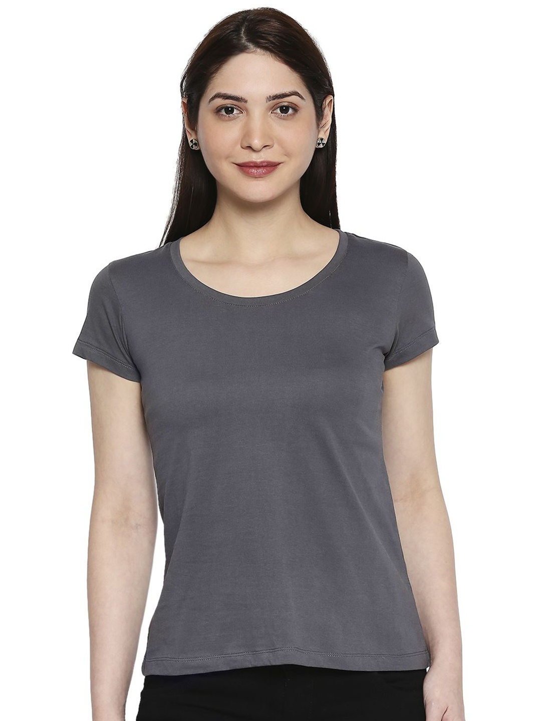 

Ammarzo Round Neck Short Sleeves Cotton T-Shirt, Grey