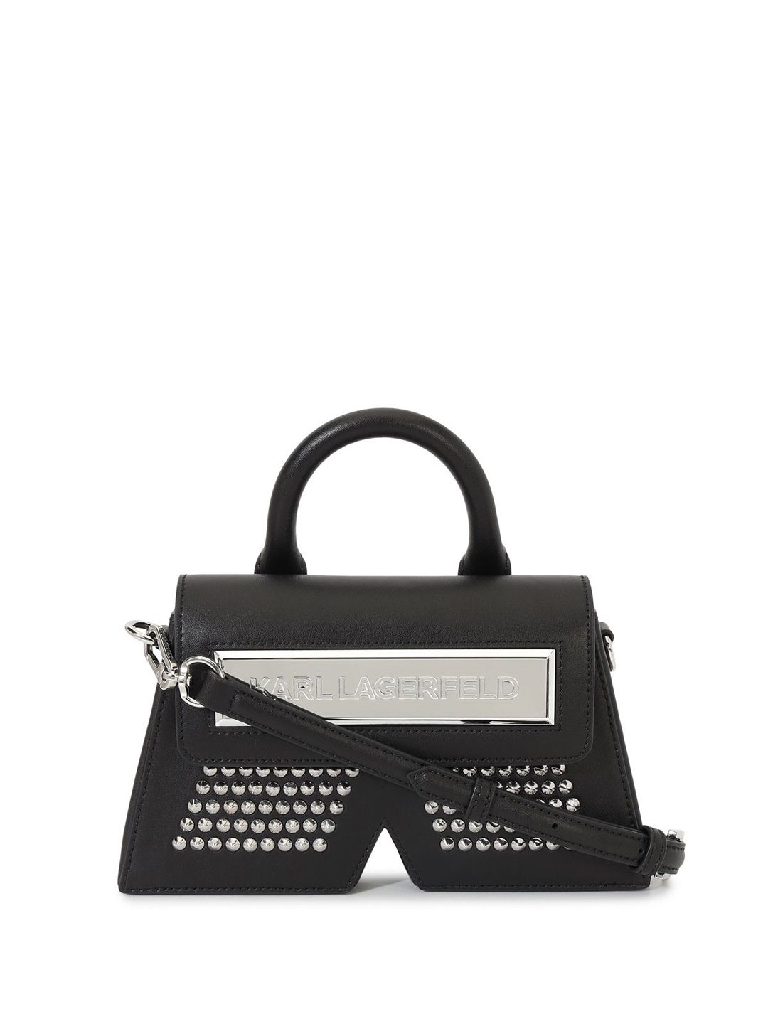 

Karl Lagerfeld Women Textured Structured Satchel Bag, Black